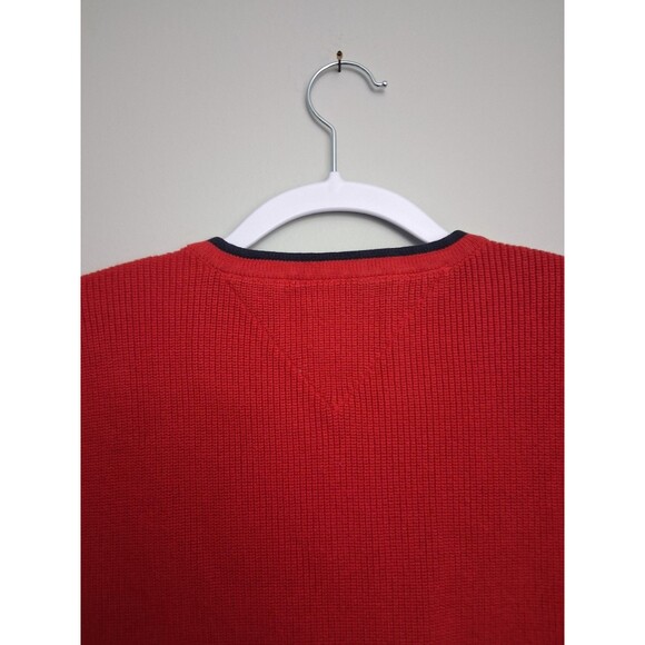 Vtg Tommy Hilfiger Sweater Vest Mens XL Red Crest Logo 100% Cotton V-Neck Preppy - Picture 4 of 7